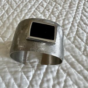 Stately Steel Black  Square Cuff